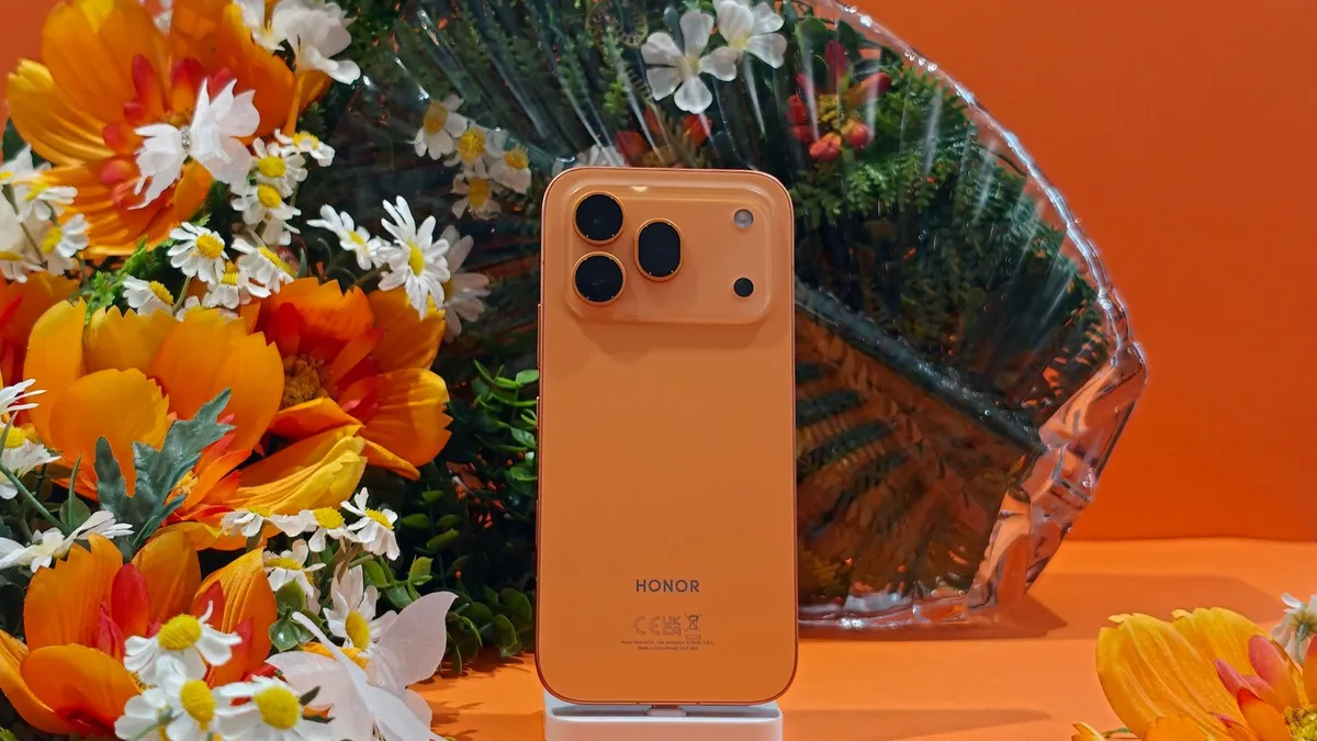 The Honor 600 Pro in Orange — one of the more striking color options in its class.