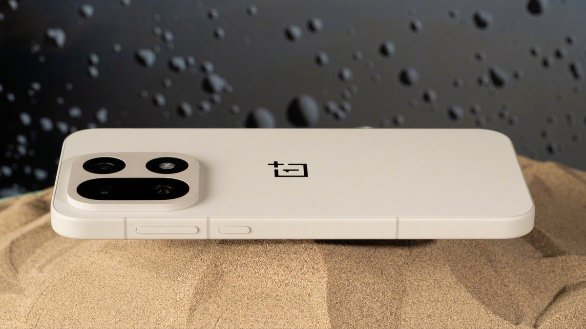 The OnePlus 15T in Healing White Chocolate — a phone that excels in every spec on paper, yet will never officially reach Western shelves. (Image: OnePlus)